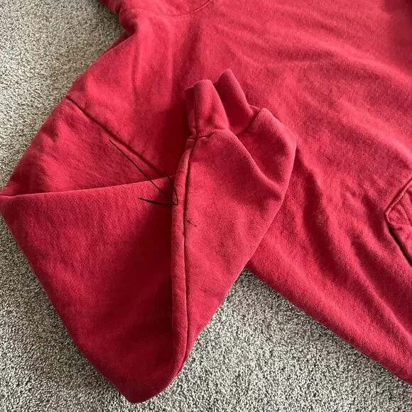 Los Angeles Apparel Heavy Fleece Hoodie Sweatshirt Red SMALL Unisex - Picture 3 of 8